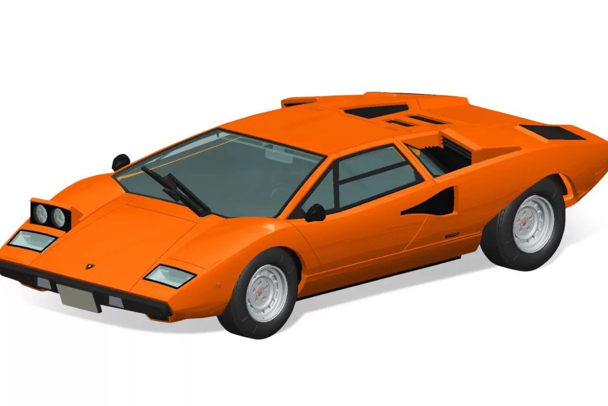 Cheap Aoshima The Snap Kit 1/32 Lamborghini Countach Lp400 (Orange) Plastic Model