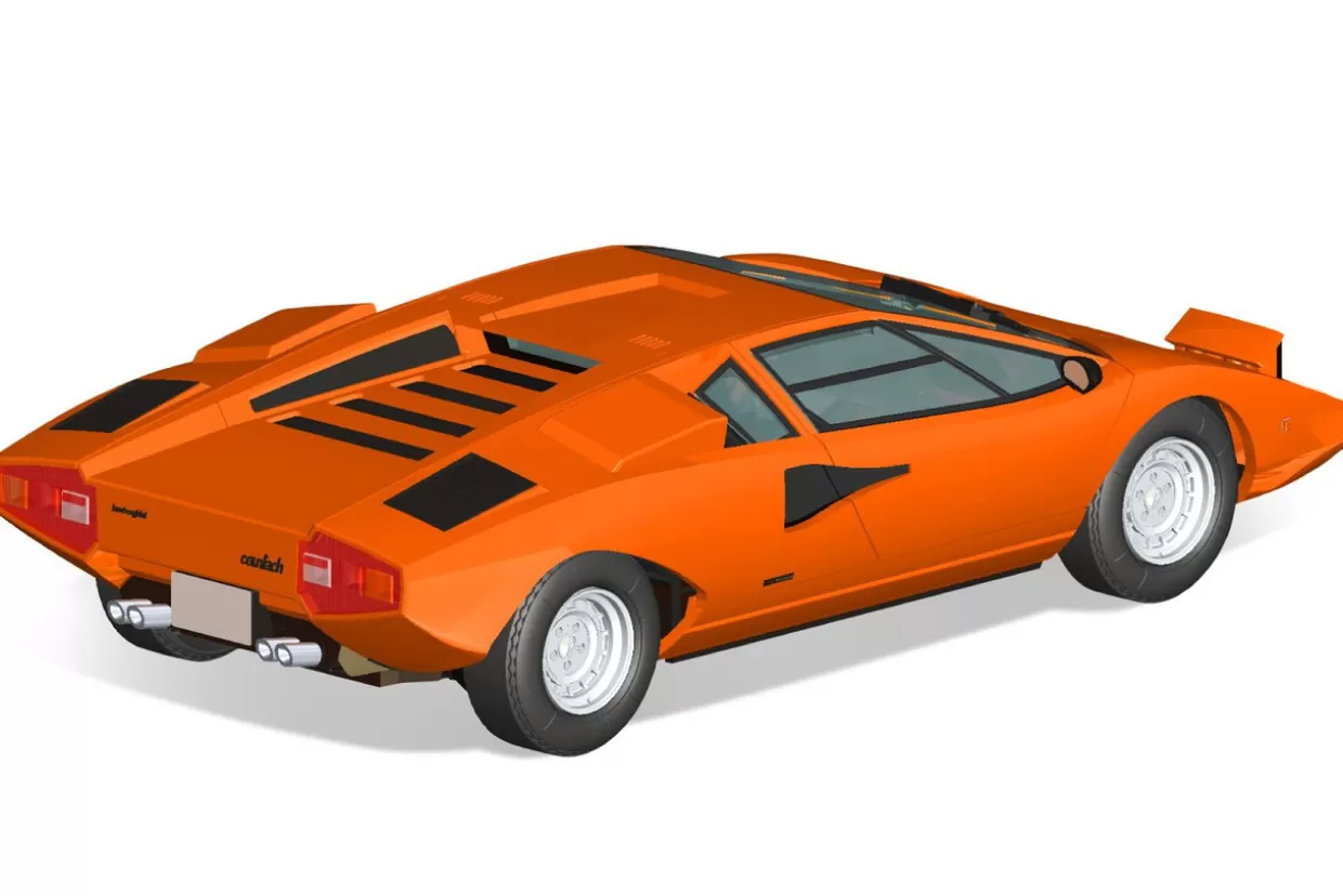 Cheap Aoshima The Snap Kit 1/32 Lamborghini Countach Lp400 (Orange) Plastic Model