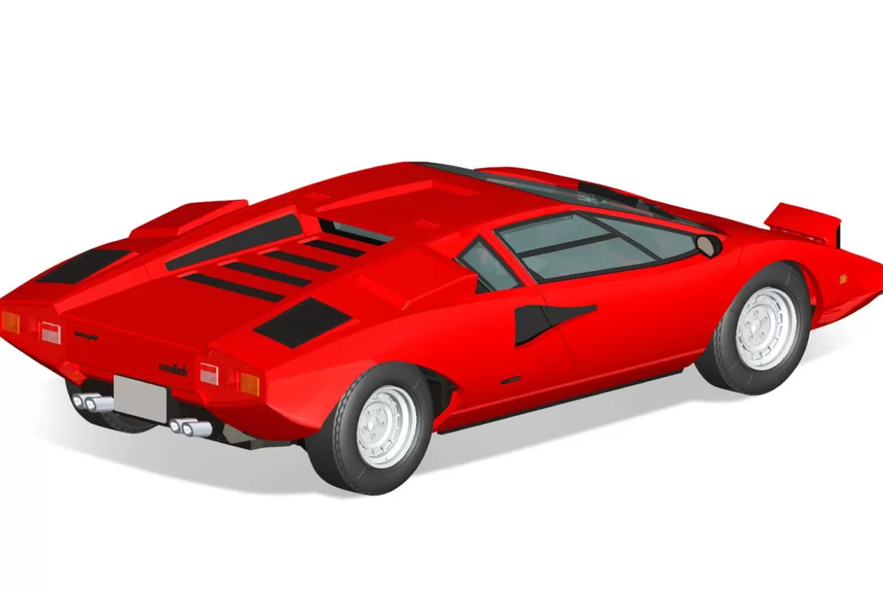 Hot Aoshima The Snap Kit 1/32 Lamborghini Countach Lp400 (Red) Plastic Model