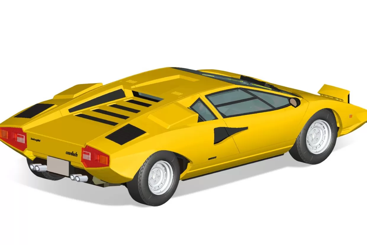 Shop Aoshima The Snap Kit 1/32 Lamborghini Countach Lp400 (Yellow) Plastic Model