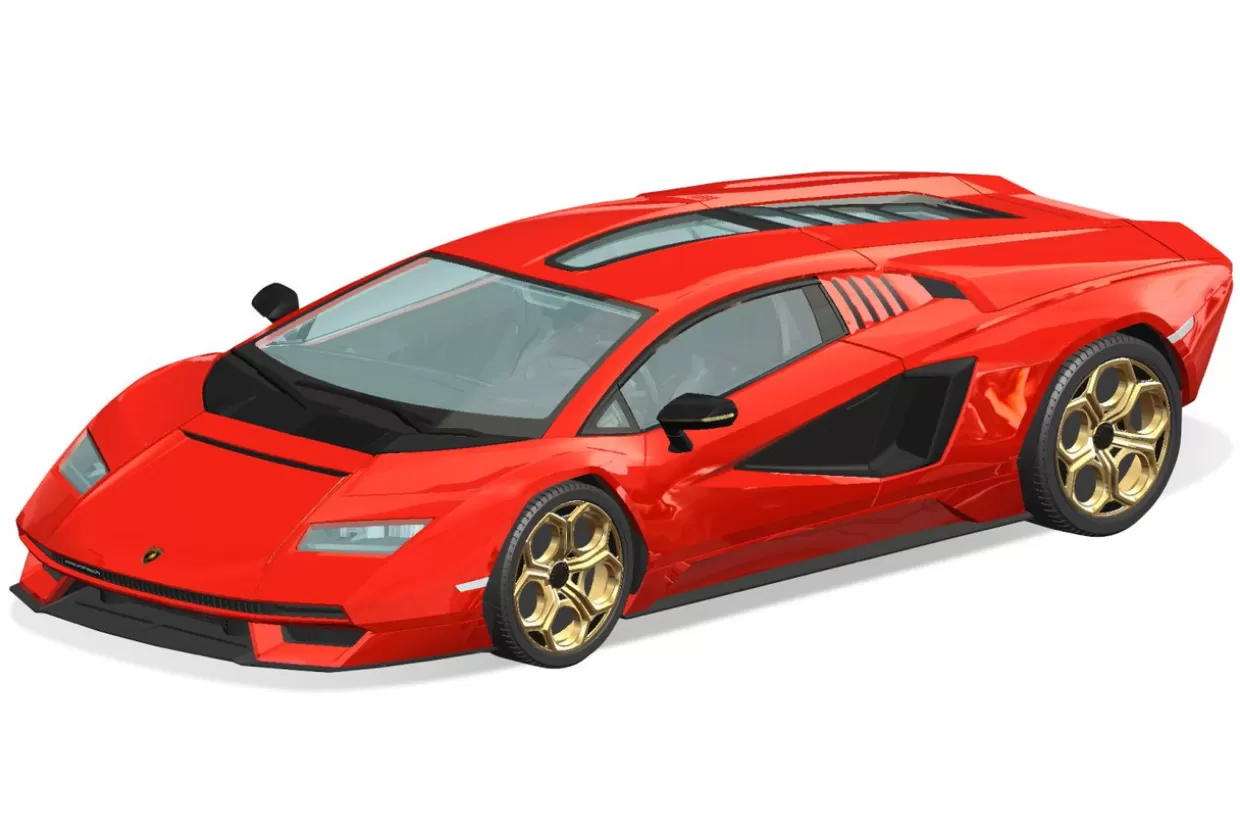 Shop Aoshima The Snap Kit 1/32 Lamborghini Countach Lpi 800-4 (Red) Plastic Model