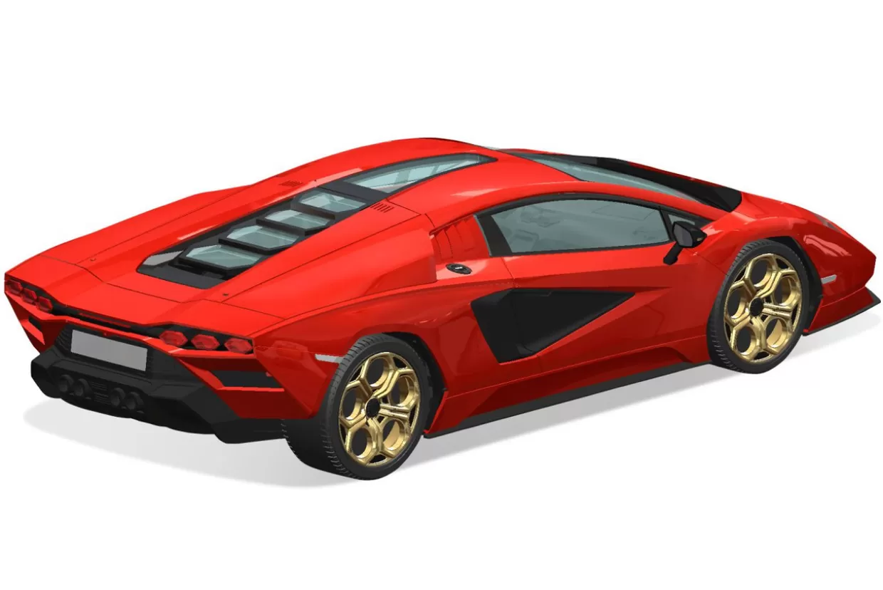 Shop Aoshima The Snap Kit 1/32 Lamborghini Countach Lpi 800-4 (Red) Plastic Model