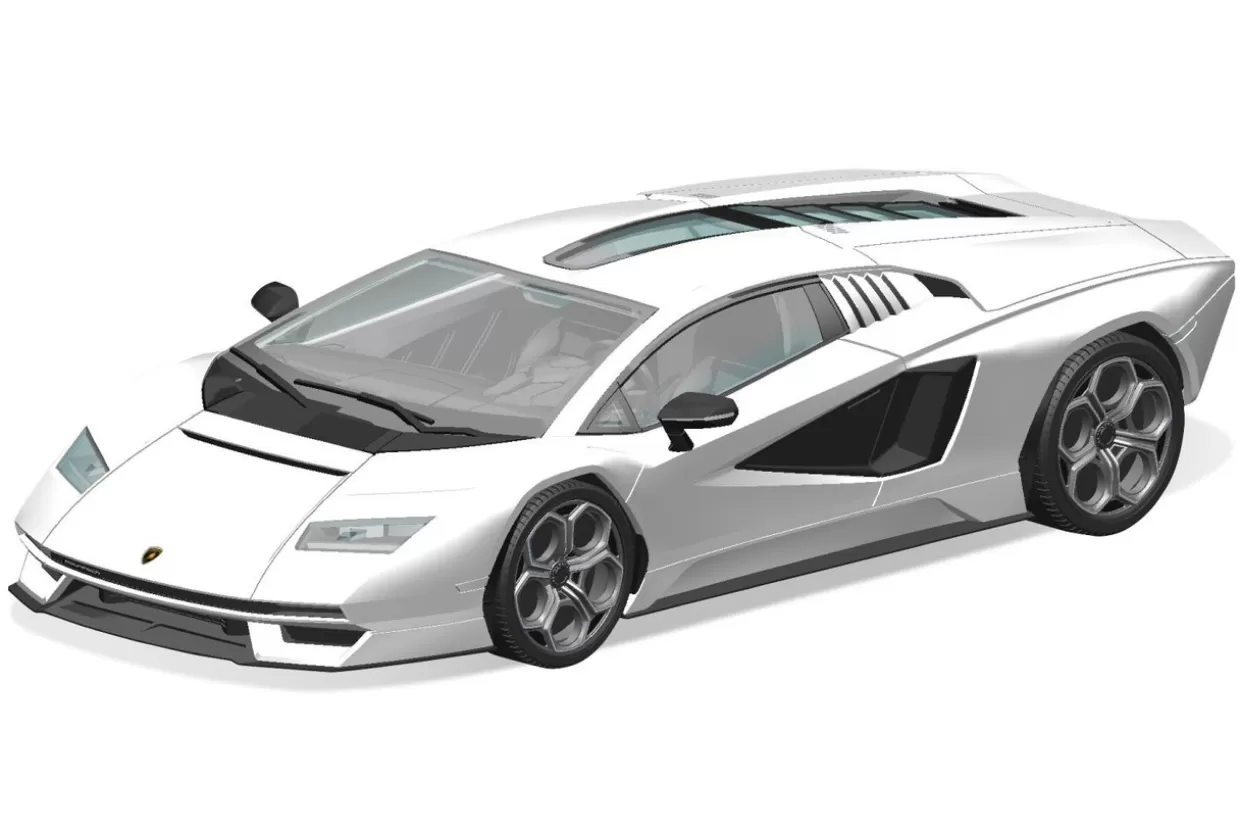 Hot Aoshima The Snap Kit 1/32 Lamborghini Countach Lpi 800-4 (White) Plastic Model