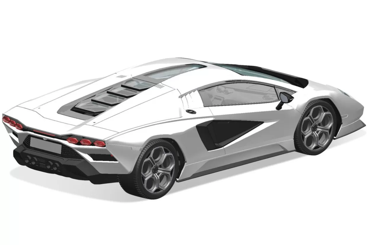 Hot Aoshima The Snap Kit 1/32 Lamborghini Countach Lpi 800-4 (White) Plastic Model