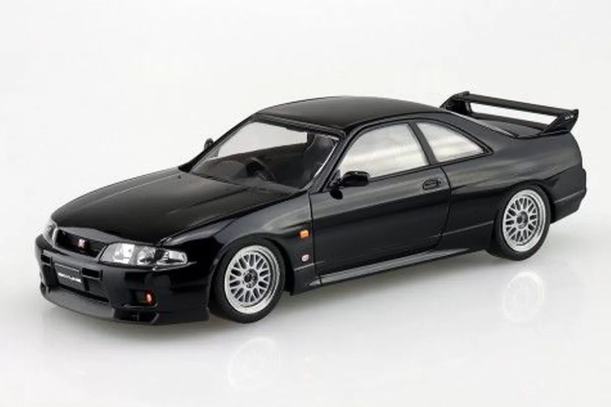 Sale Aoshima The Snap Kit 1/32 Nissan R33 Skyline Gt-R Custom Wheel (Black) Plastic Model
