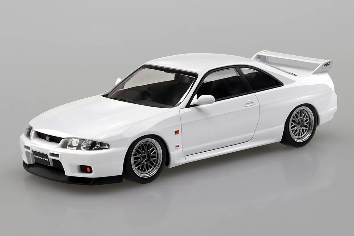 Hot Aoshima The Snap Kit 1/32 Nissan R33 Skyline Gt-R Custom Wheel (White) Plastic Model