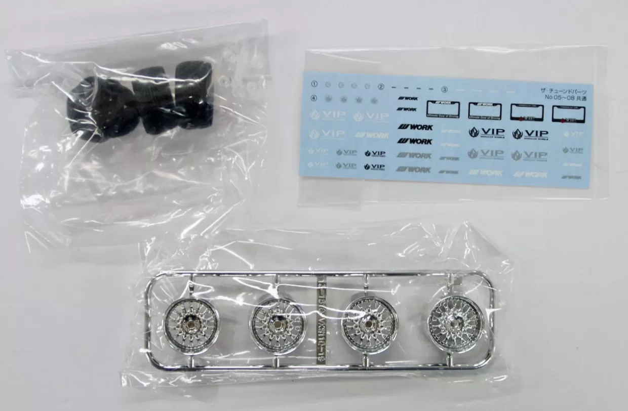 Flash Sale Aoshima Tuned Parts 1/24 Vip Modular Vsx110 19Inch Tire & Wheel Set