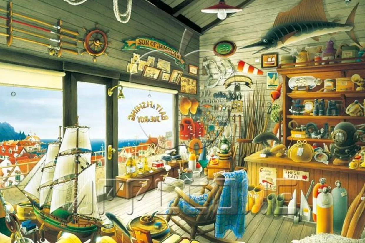 Best Appleone 1000-650 Jigsaw Puzzle Joe & Roy's Bait And Fishing Shop (1000 Pieces)