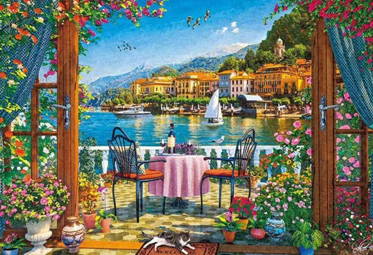 Online Appleone 300-357 Jigsaw Puzzle Scenery At Lake Como By Dominic Davison (300 Pieces)
