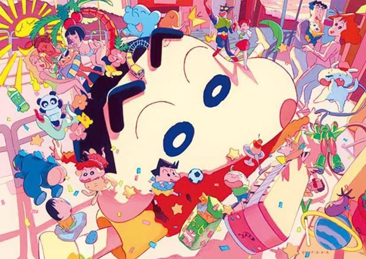 New Appleone App-Ky2214 Jigsaw Puzzle Crayon Shin-Chan 30Th Anniversary Art (108 Pieces)