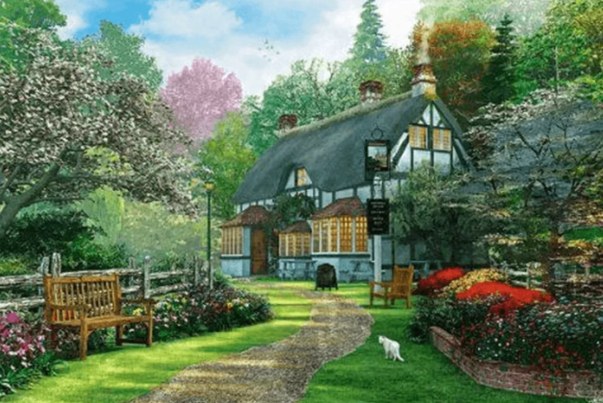 Outlet Appleone Jigsaw Puzzle 300-288 Dominic Davison Afternoon Tea Cottage(300 Pieces)