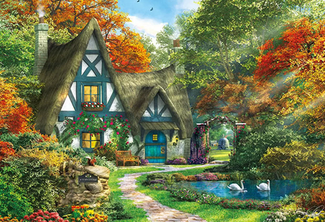 Sale Appleone Jigsaw Puzzle 300-329 Dominic Davison Autumn Tiny Cottage (300 Pieces)