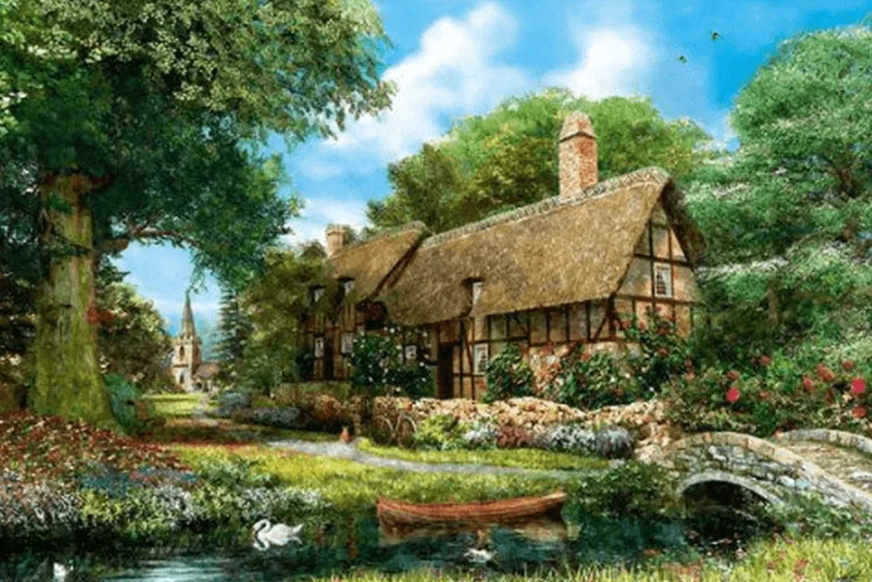 Online Appleone Jigsaw Puzzle 300-284 Dominic Davison Sunny Side Cottage (300 Pieces)