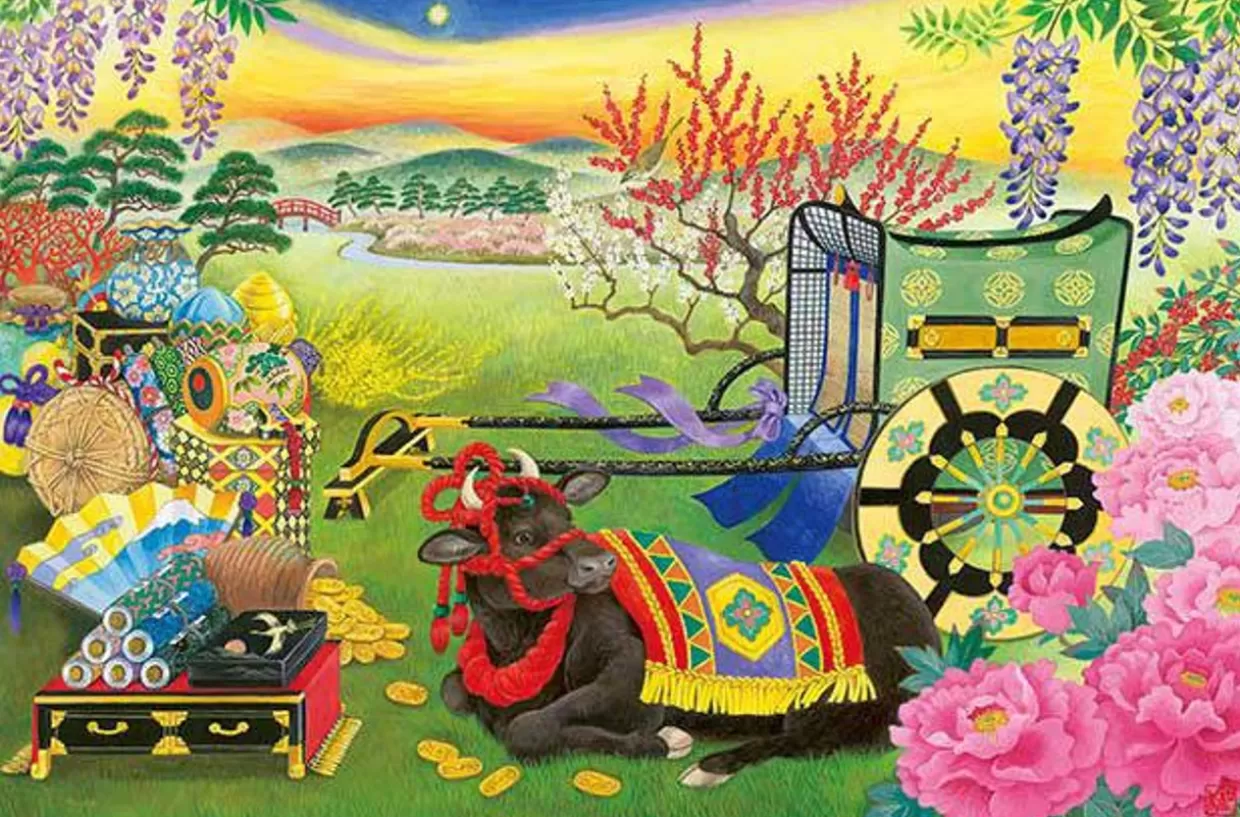 Flash Sale Appleone Jigsaw Puzzle 1000-855 Izumi Kazumi Japanese Art Lucky Cow For 2021 Year Of The Ox (1000 Pieces)