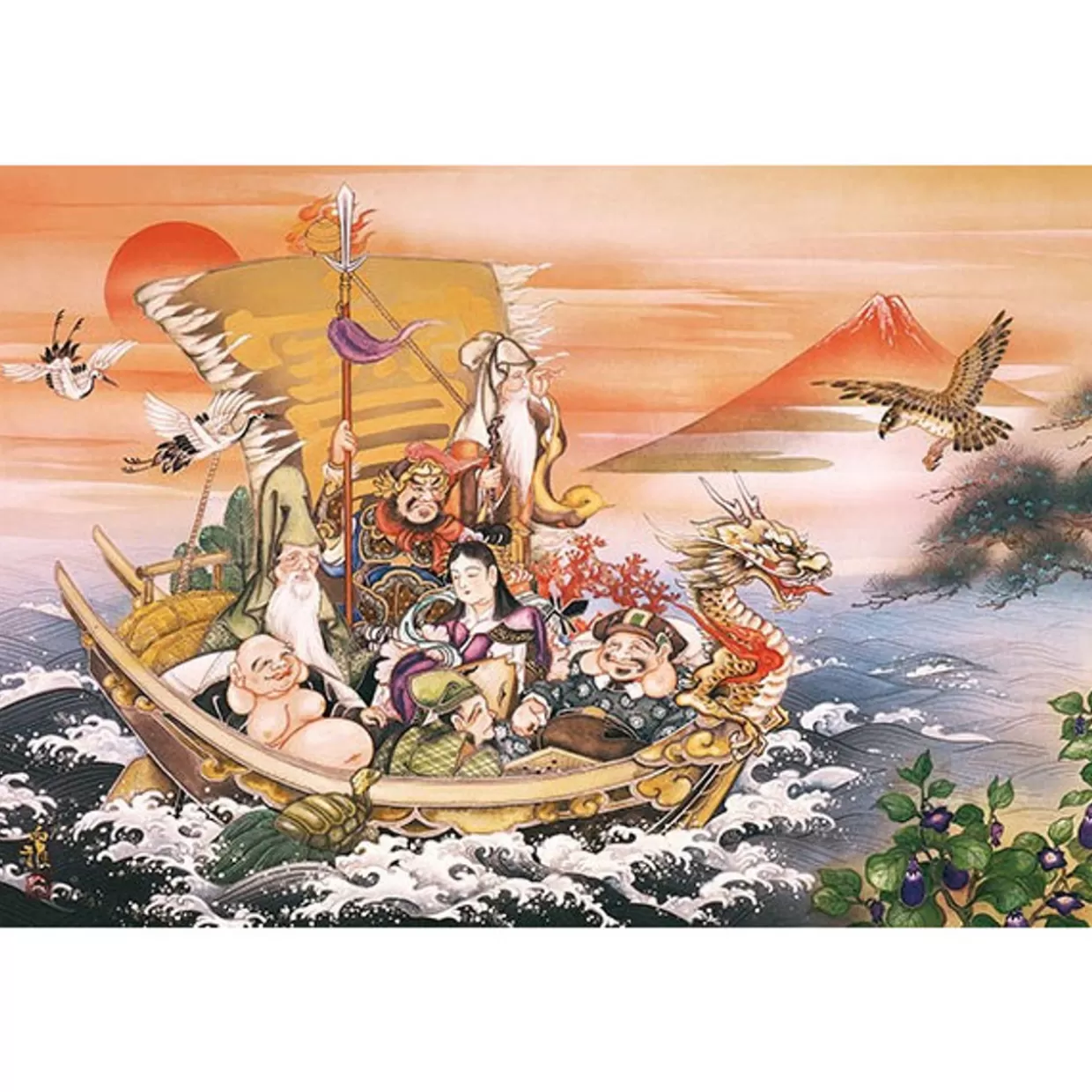 Cheap Appleone Jigsaw Puzzle 1000-813 Japanese Art Hakuga Takeuchi Seven Lucky Gods (1000 Pieces)