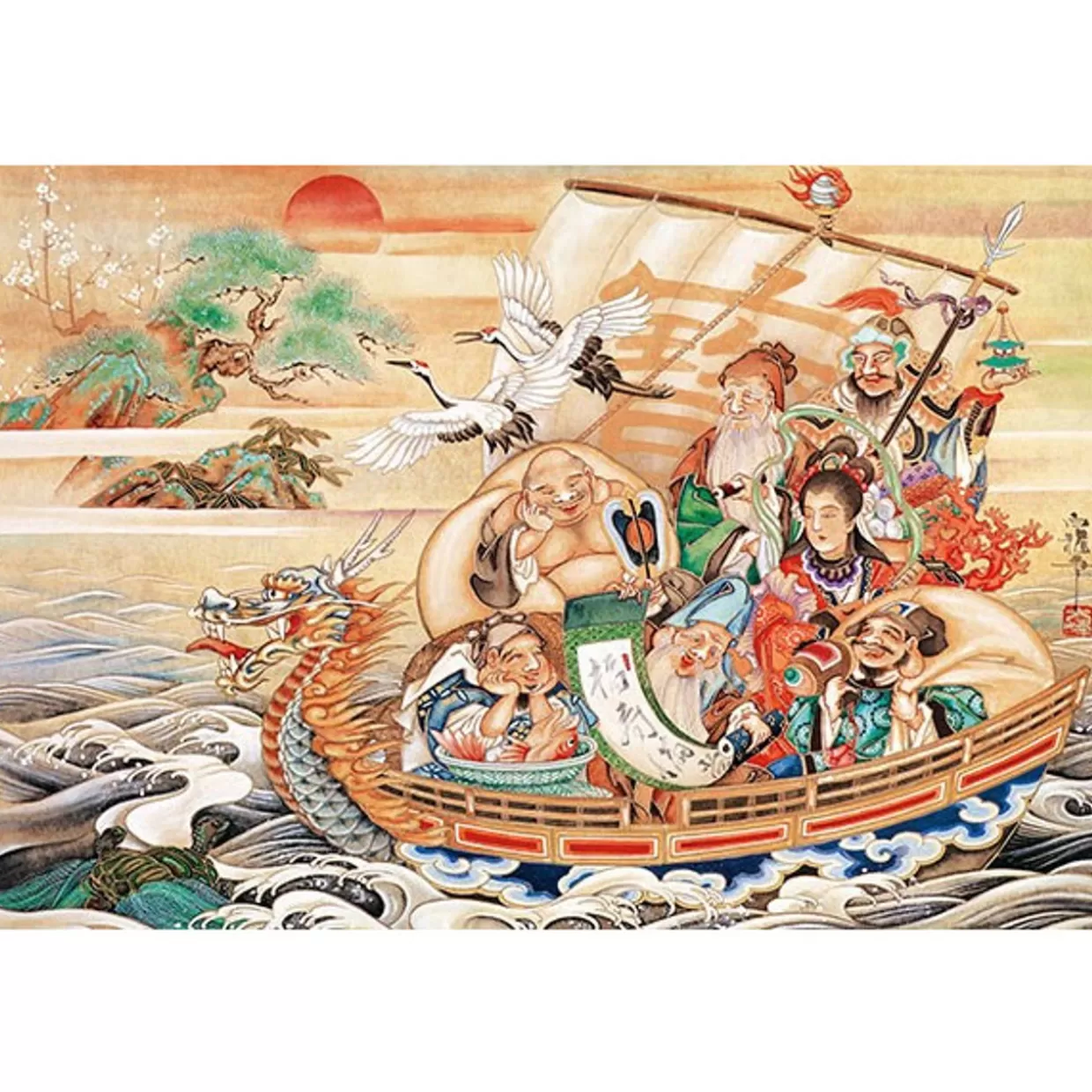 Cheap Appleone Jigsaw Puzzle 1000-814 Japanese Art Hakuga Takeuchi Seven Lucky Gods (1000 Pieces)