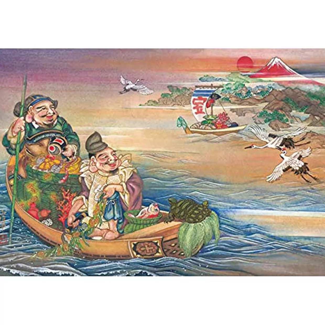 Clearance Appleone Jigsaw Puzzle 1000-844 Japanese God Ebisu Daikoku Algae Boat (1000 Pieces)