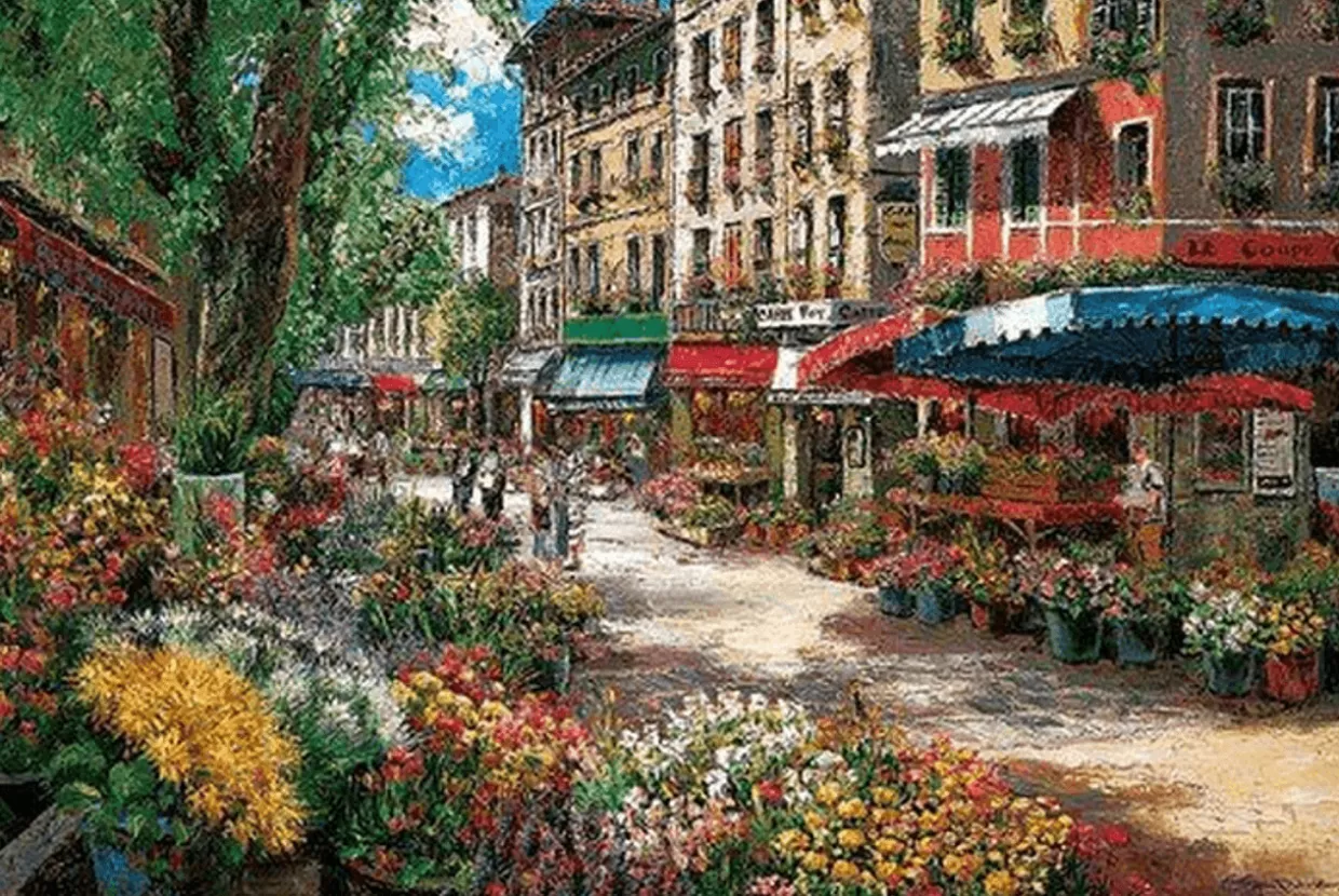 Flash Sale Appleone Jigsaw Puzzle 300-277 Sam Park Flower Market In Paris (300 Pieces)