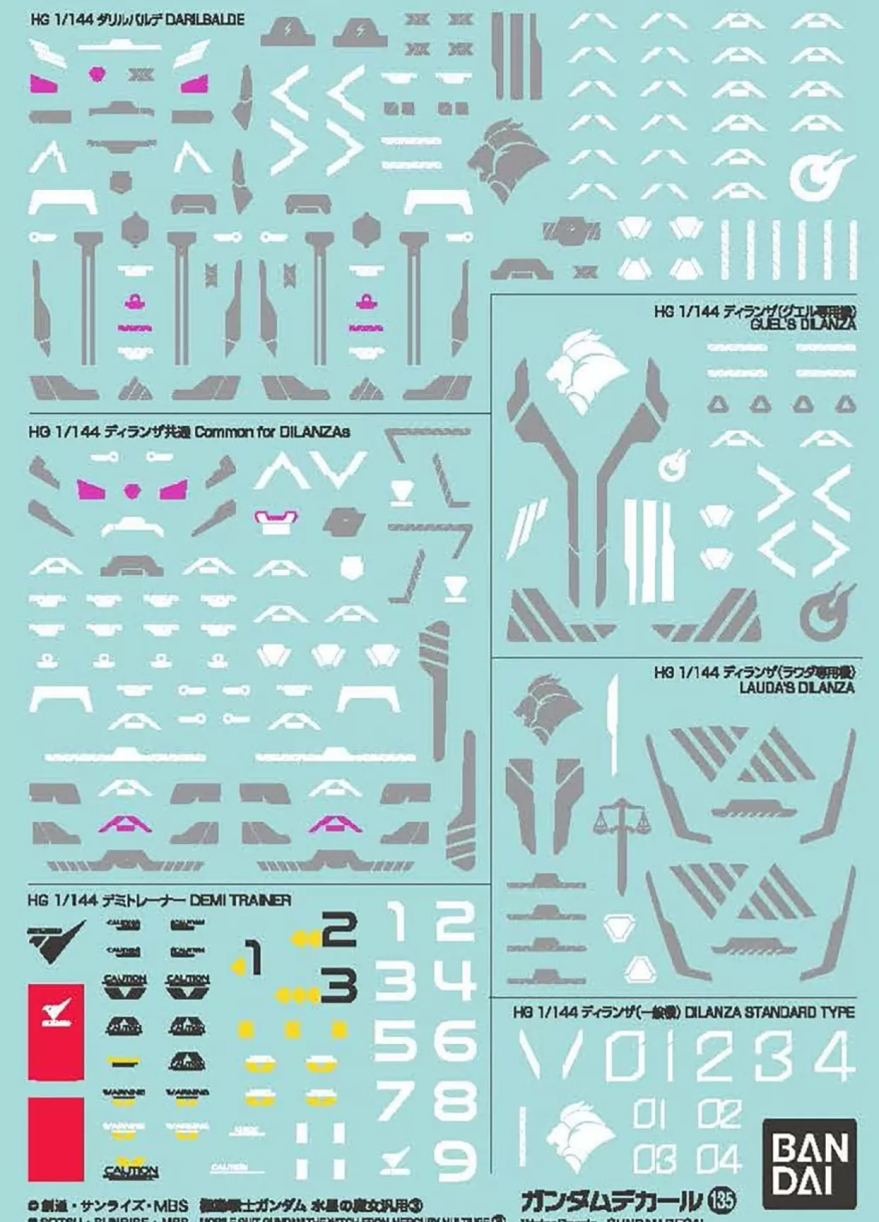 Cheap Bandai Gundam Decal No.135 For 1/144 Gundam: The Witch From Mercury Multiuse (3)