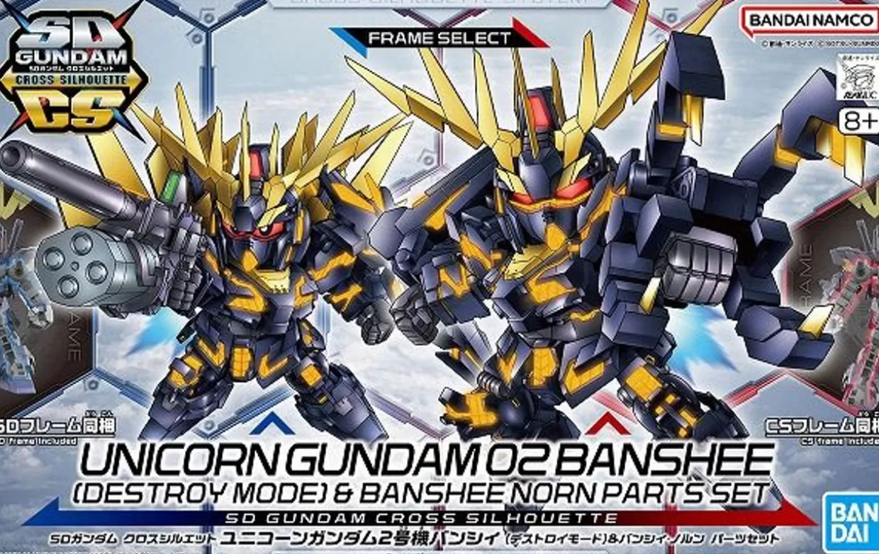 Fashion Bandai Sd Gundam Cross Silhouette Unicorn Gundam 02 Banshee (Destroy Mode) & Banshee Norn Parts Set Plastic Model