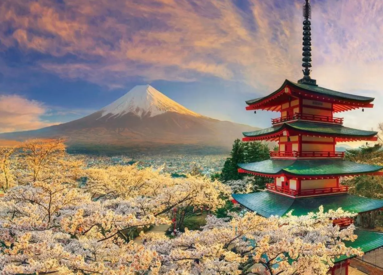 Hot Beverly 66-206 Jigsaw Puzzle Asama Shrine And Mt.Fuji With Cherry Blossoms (600 Pieces)