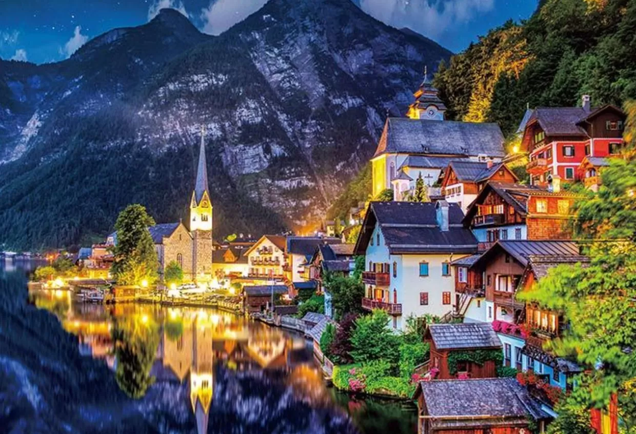 Hot Beverly 51-299 Jigsaw Puzzle Hallstatt Shining On The Surface Of The Lake (1000 Pieces)