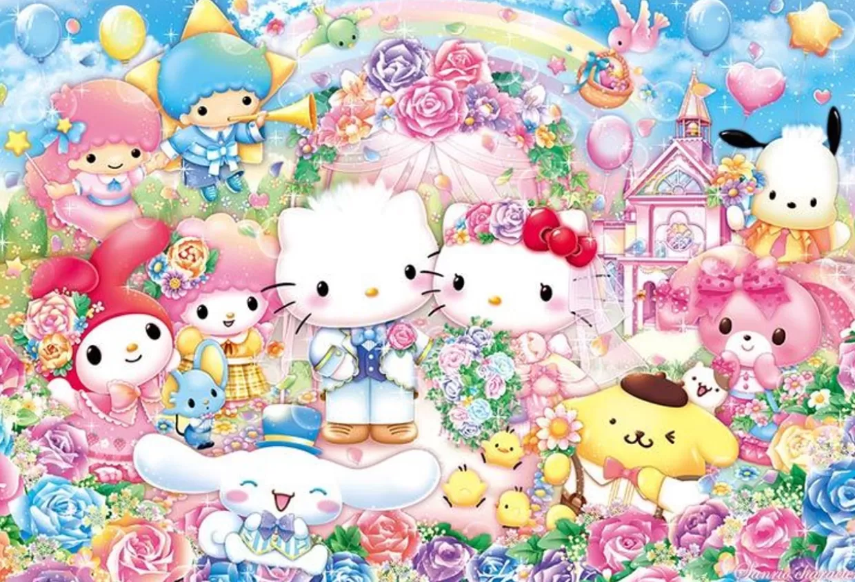 Cheap Beverly 31-519 Jigsaw Puzzle Hello Kitty And Sanrio Characters Happy Wedding Party (1000 Pieces)