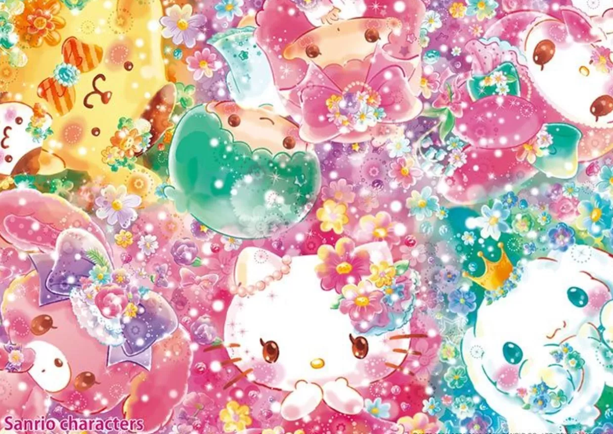 Clearance Beverly 108-842 Jigsaw Puzzle Hello Kitty Sanrio Characters Surrounded By Flowers (108 Pieces)