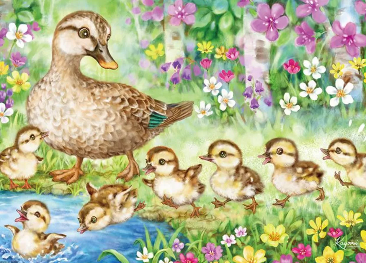 Sale Beverly 66-161 Jigsaw Puzzle Kayomi Harai Mother Ducks And Ducklings Lining Up (600 Pieces)