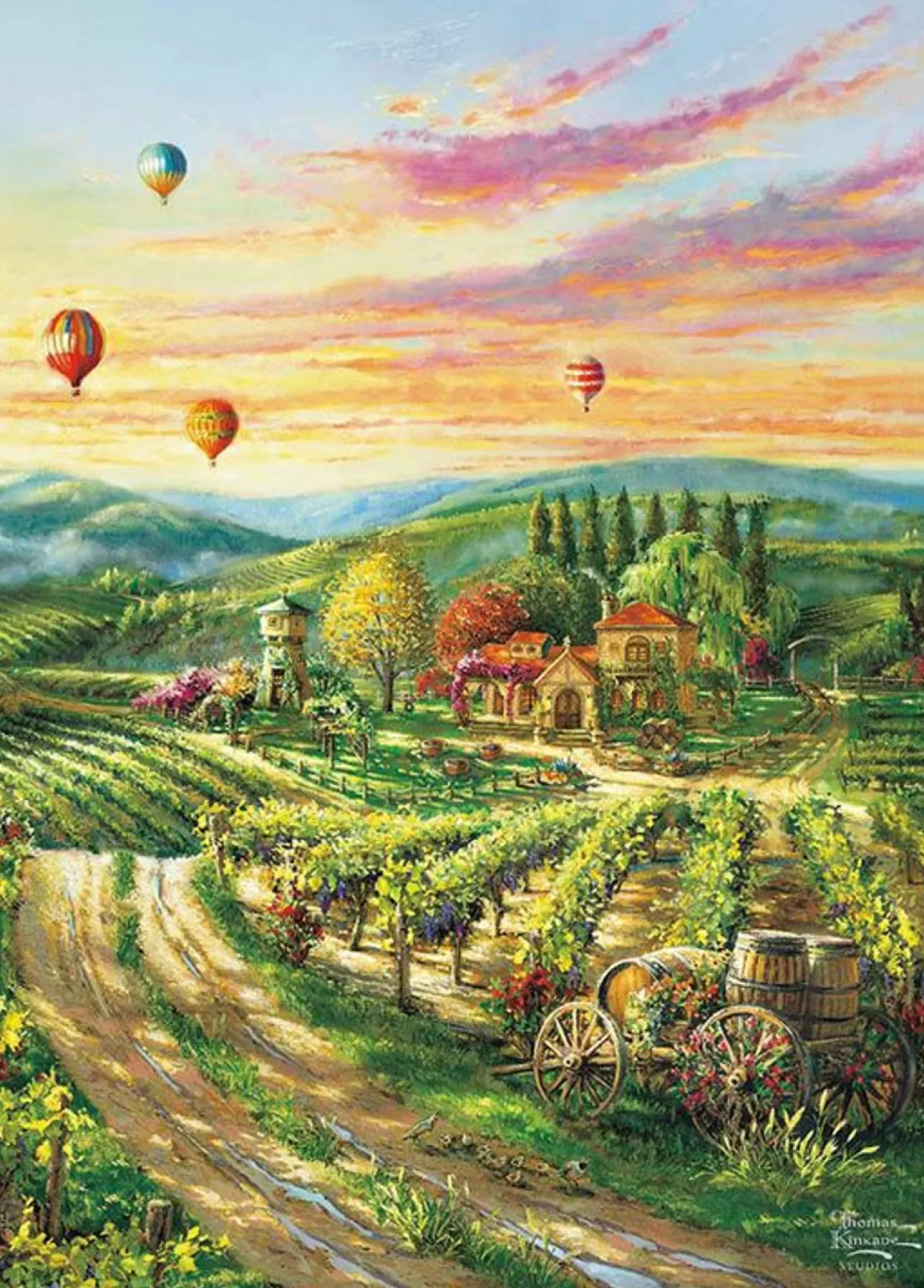Sale Beverly 66-198 Jigsaw Puzzle Peaceful Vineyard Valley By Thomas Kinkade (600 Pieces)