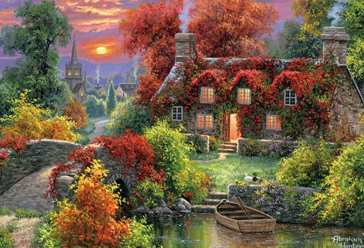Hot Beverly 31-528 Jigsaw Puzzle Quiet Dusk Scenery By Abraham Hunter (1000 Pieces)