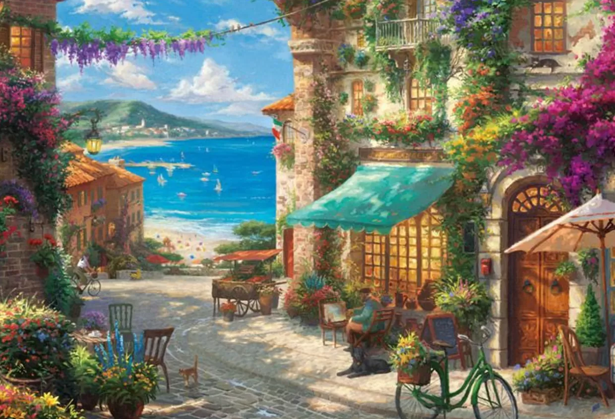Store Beverly 31-480 Jigsaw Puzzle Thomas Kinkade Italian Cafe In Sicily (1000 Pieces)