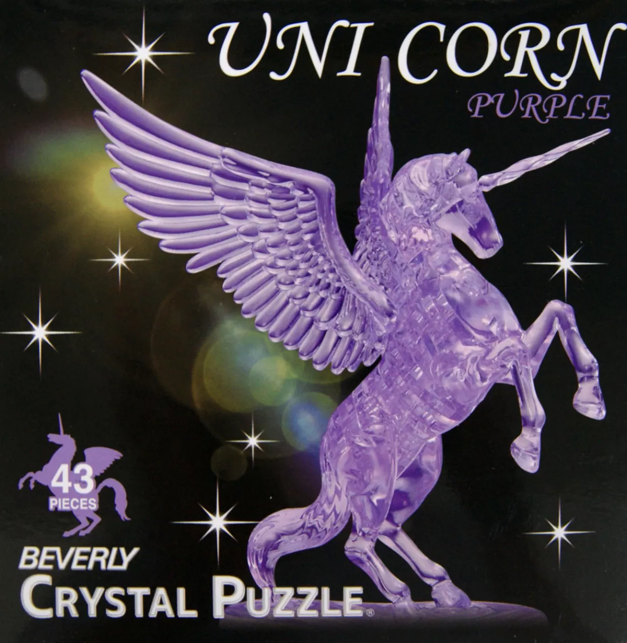 Clearance Beverly Crystal 3D Puzzle 487043 Unicorn Purple (43 Pieces)