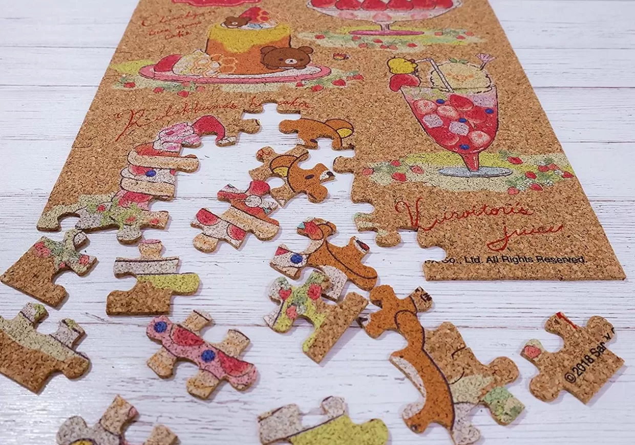 Best Beverly Jigsaw Puzzle 108-826 Cork Jigsaw Puzzle Rilakkuma Strawberry Party (108 Pieces)