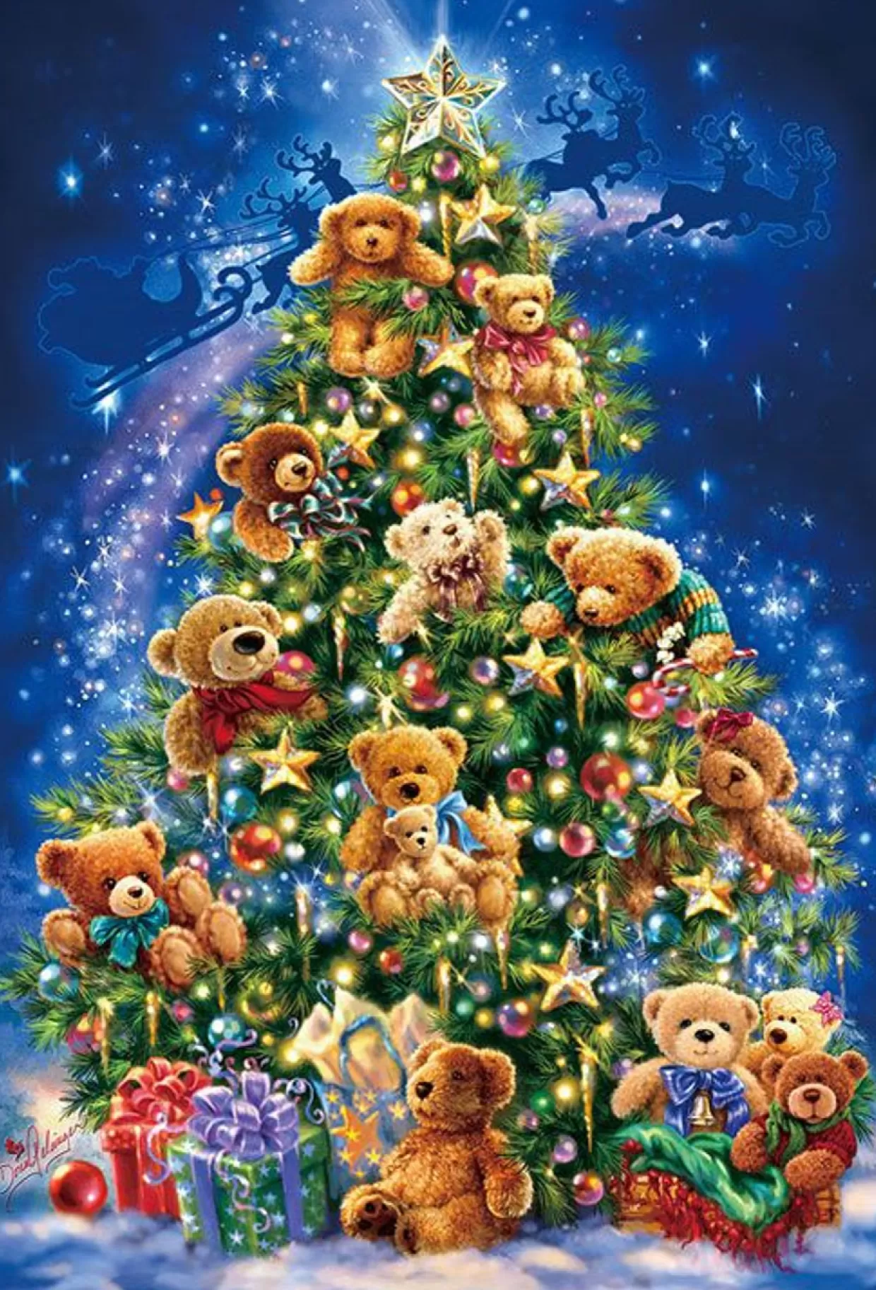 Discount Beverly Jigsaw Puzzle 81-126 Dona Gelsinger Teddy Bear Christmas Tree (1000 Pieces)