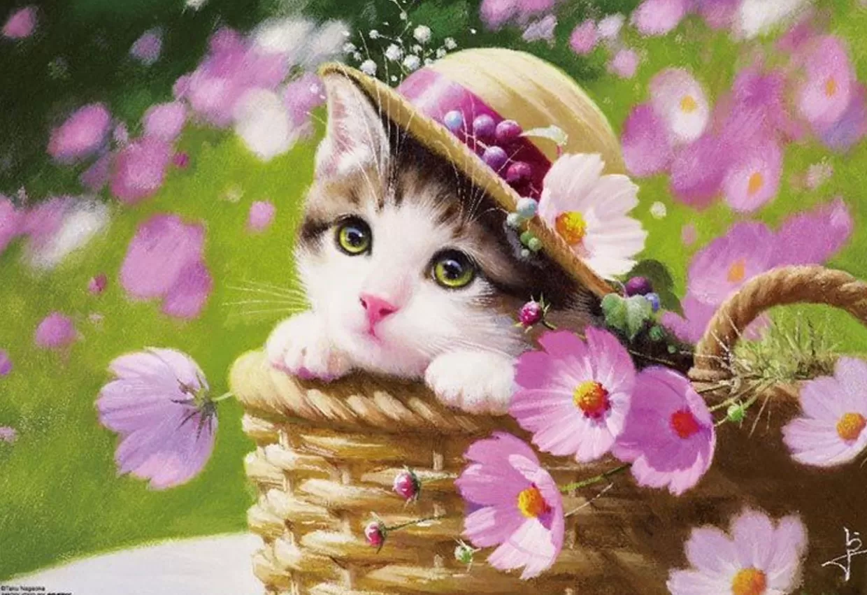 Online Beverly Jigsaw Puzzle 83-102 Kitty Cat My Hat By Nagaoka Taku (300 Pieces)