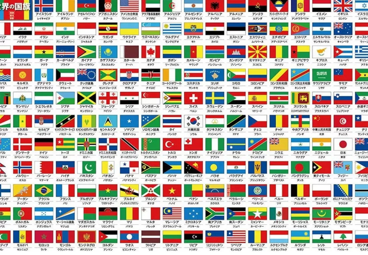 Sale Beverly Jigsaw Puzzle 80-025 Let's Memorize The Flag Of The World (80 L-Pieces)