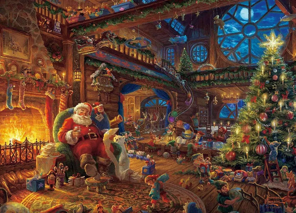 New Beverly Jigsaw Puzzle 66-135 Thomas Kinkade Santa's Workshop (600 Pieces)