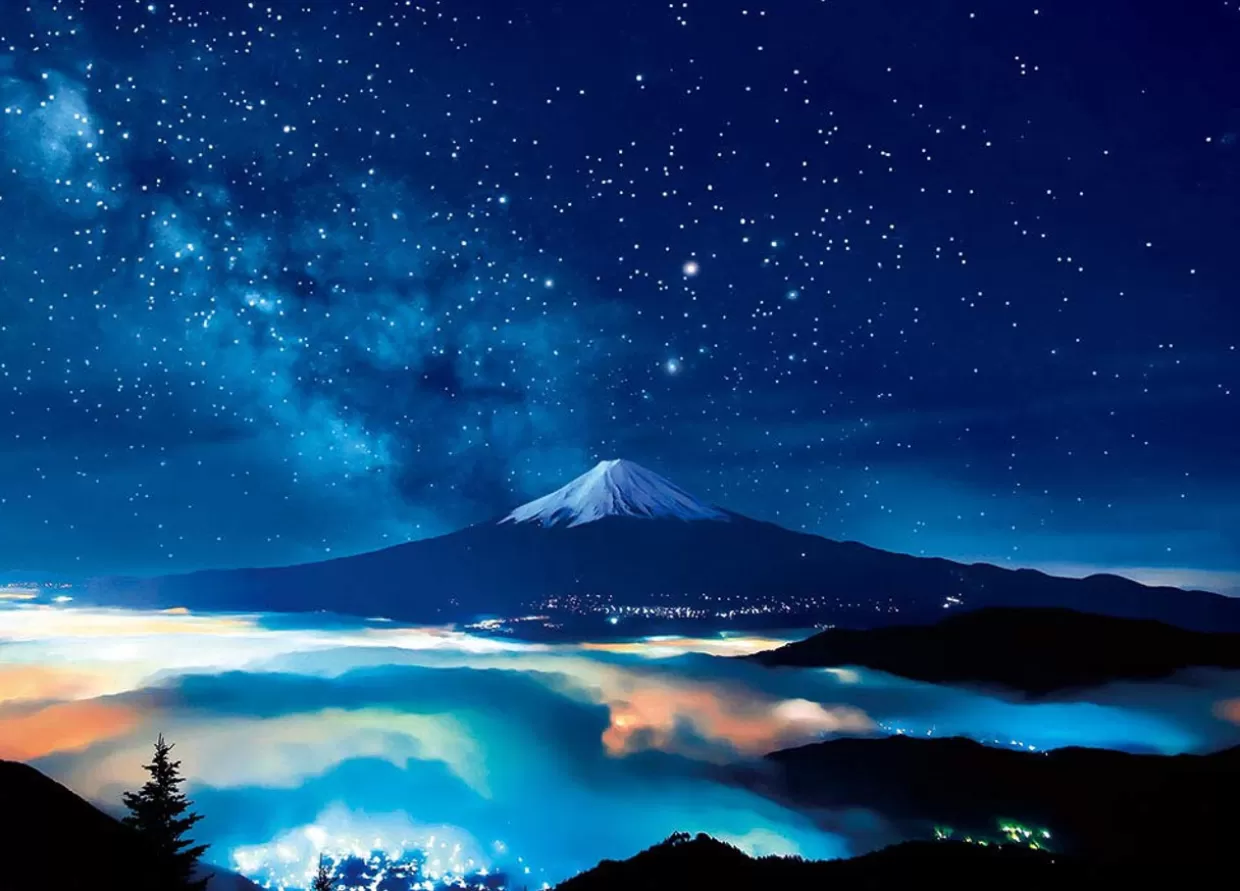 Flash Sale Beverly Jigsaw Puzzle 66-127 Yamanashi Japan Starry Sky & Mount Fuji (600 Pieces)