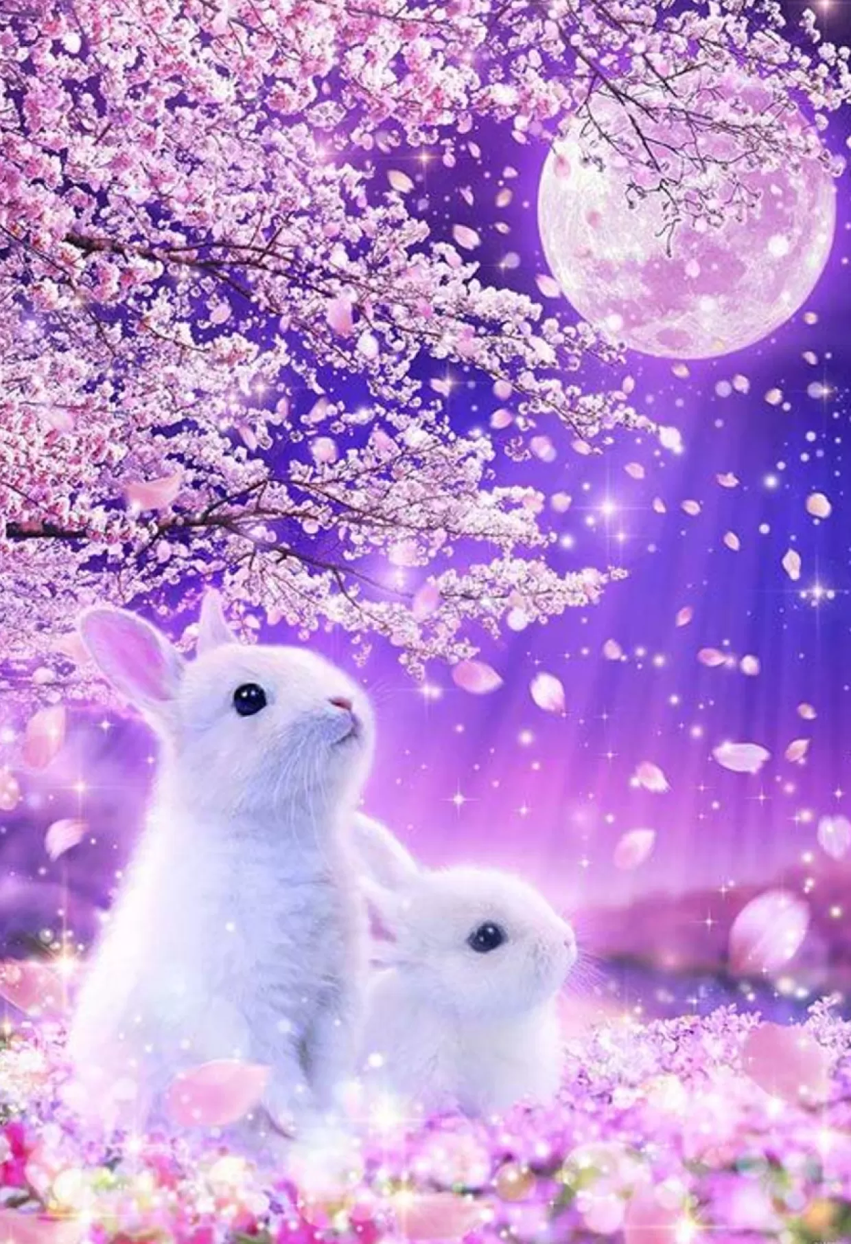 Flash Sale Beverly Jigsaw Puzzle Bunnies Under A Cherry Blossom Tree At Night (1000 S-Pieces)