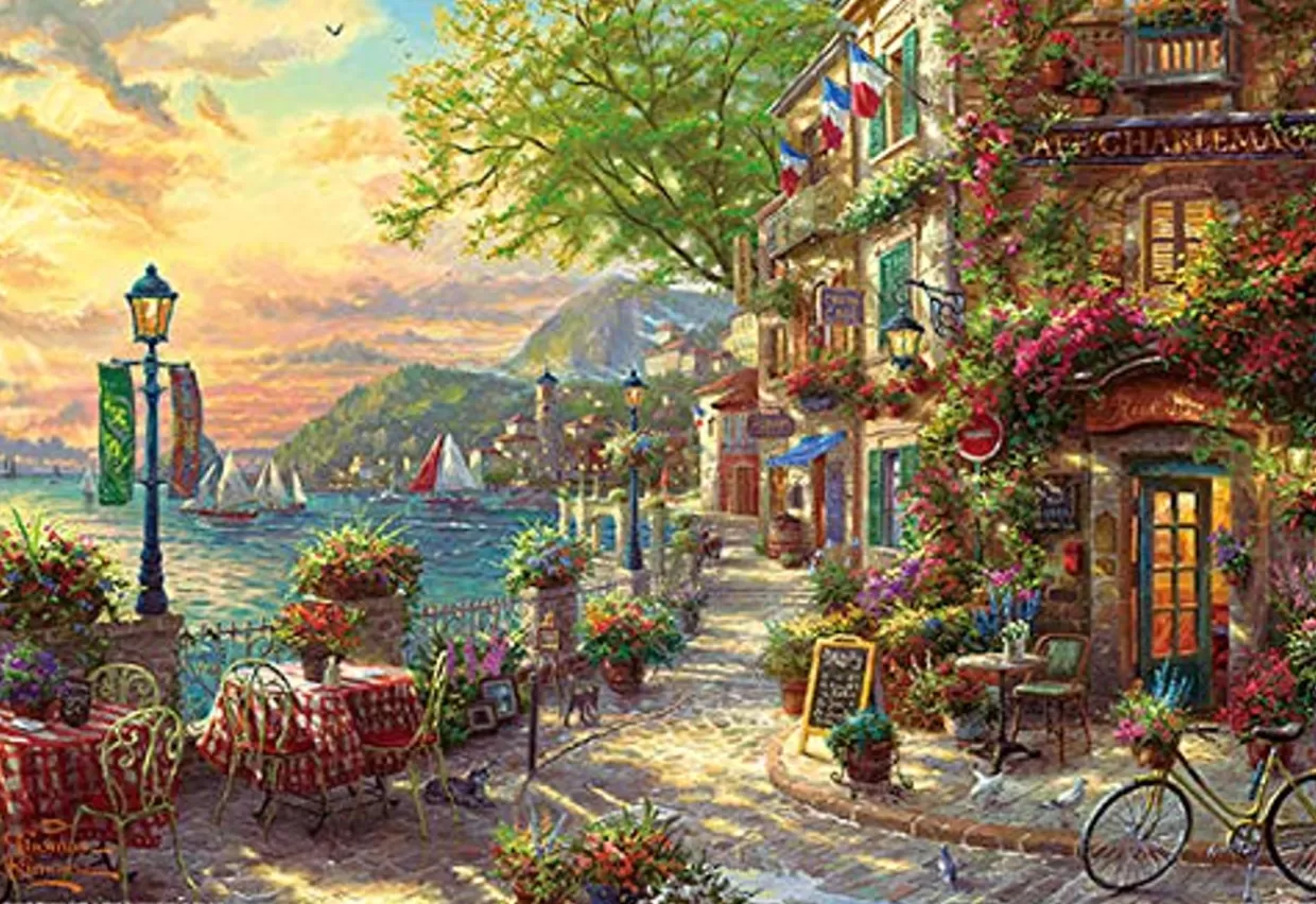 Clearance Beverly Jigsaw Puzzle M81-578 Thomas Kinkade French Riviera Cafe (1000 S-Pieces)
