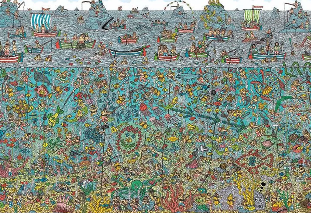 Shop Beverly M81-731 Jigsaw Puzzle Where's Wally? Deep Sea Divers (1000 S-Pieces)
