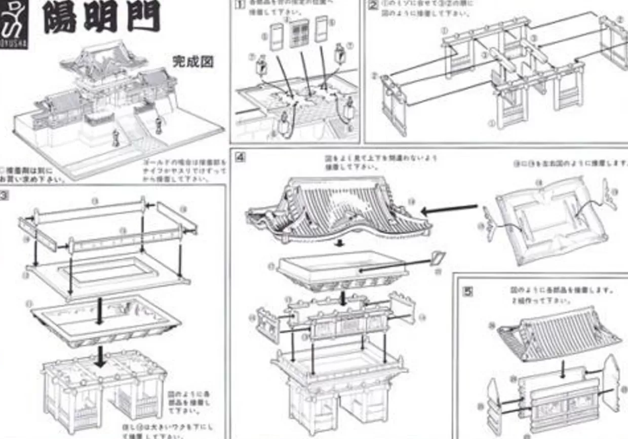 Fashion Doyusha Ng14 Japanese Nikko Toshogu Yomeimon (Gold) 1/175 Scale Plastic Model