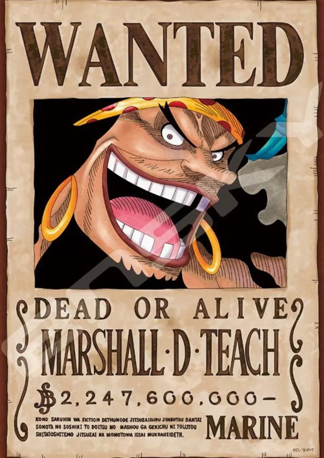 Ensky 208-071 Jigsaw Puzzle One Piece Marshall D. Teach Wanted Poster (208 Pieces)