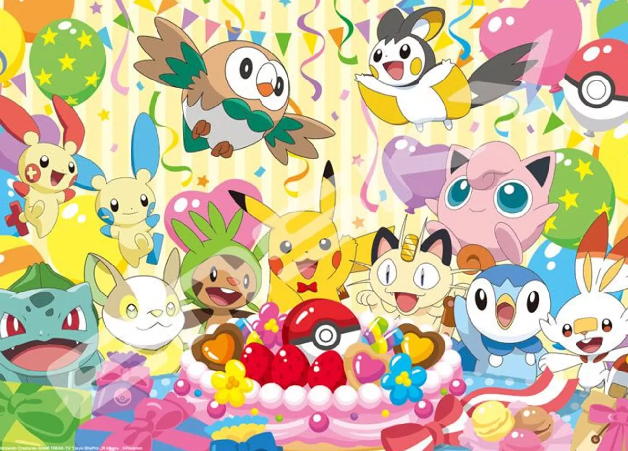 Ensky 500-371 Jigsaw Puzzle Pokemon Eating A Delicious Cake Together (500 Pieces)