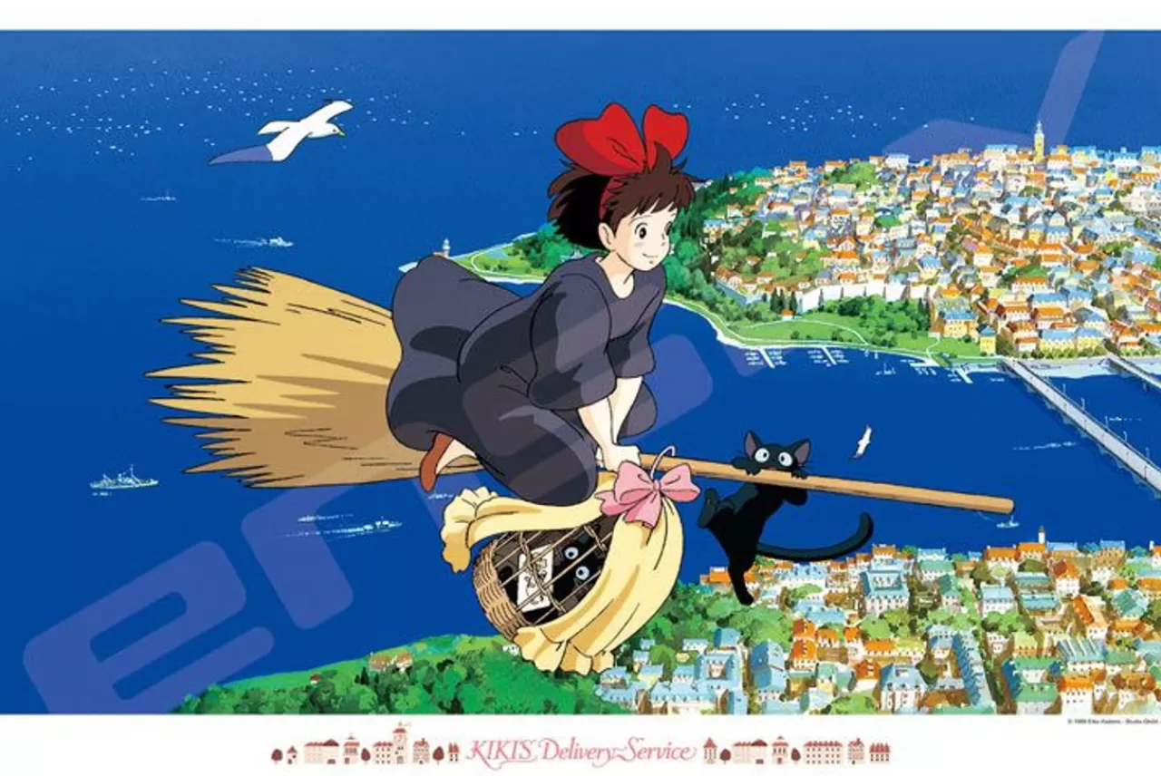Ensky 1000-269 Jigsaw Puzzle Studio Ghibli Kiki's Delivery Service Flying With Jiji (1000 Pieces)