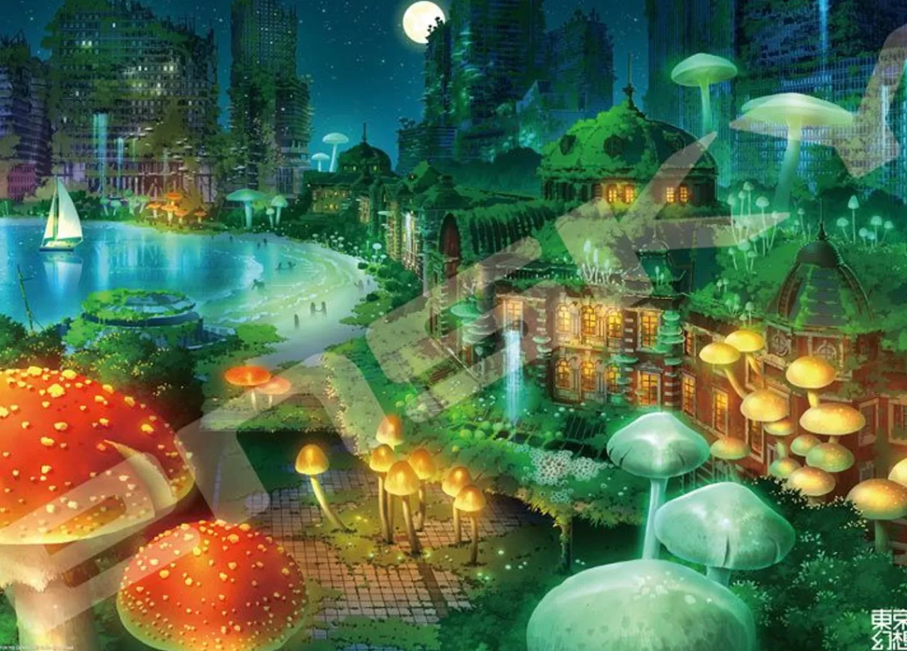 Ensky 500-389 Jigsaw Puzzle Tokyo Genso Tokyo Station Mushroom Night Fantasy (500 Pieces)