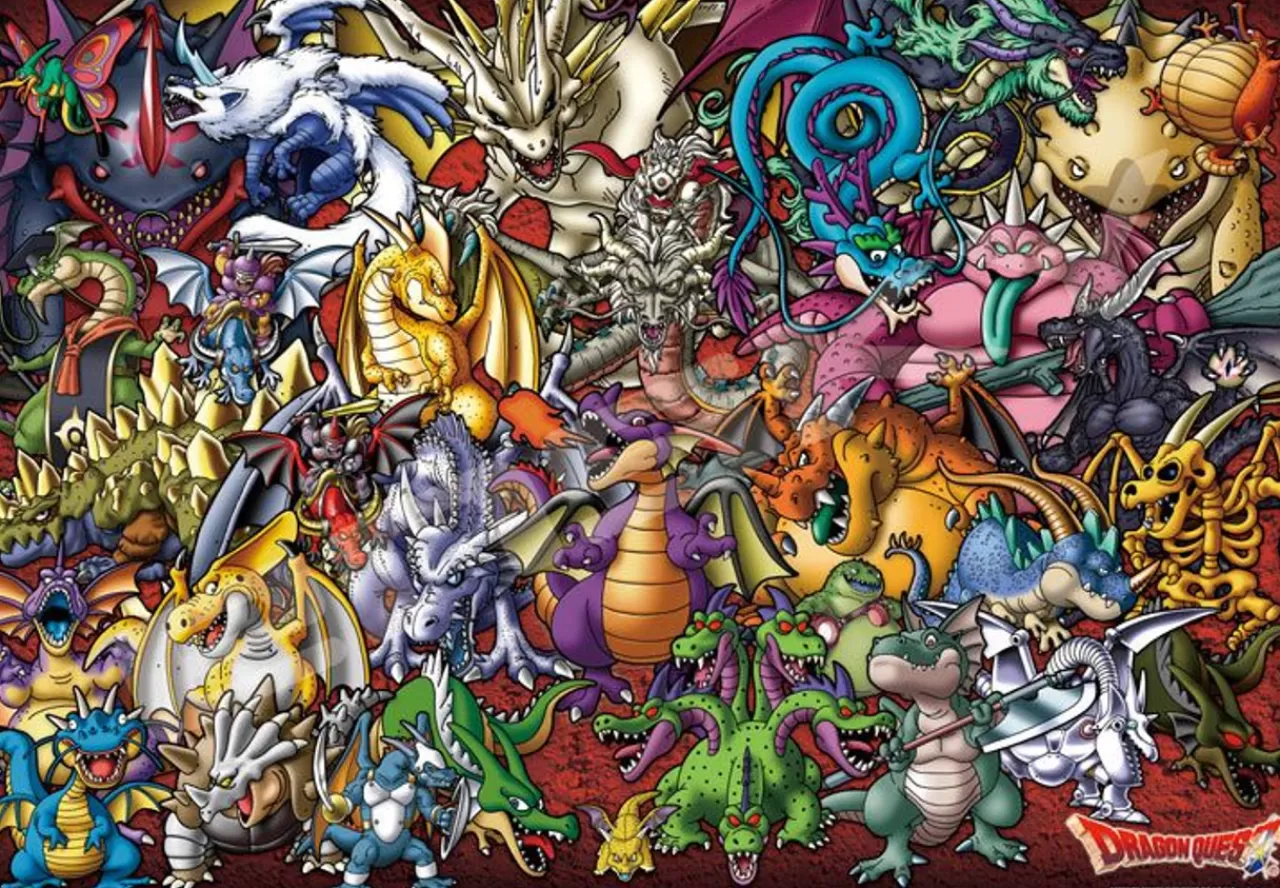Ensky Ep4869 Jigsaw Puzzle Dragon Quest Dragon-Type Monsters (1000 Pieces)