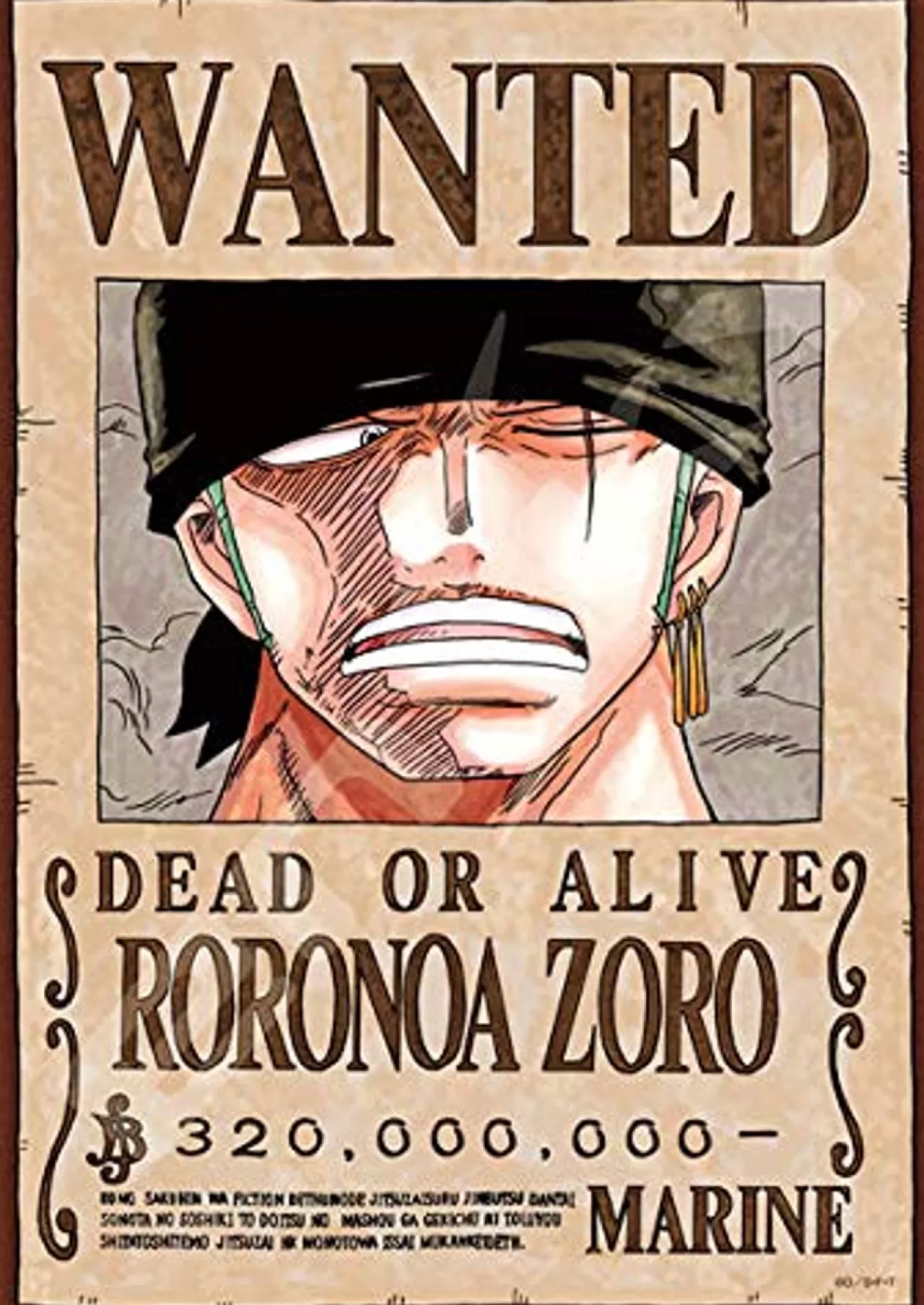 Ensky Jigsaw Puzzle 208-035 Wanted Poster One Piece Roronoa Zoro (208 Pieces)