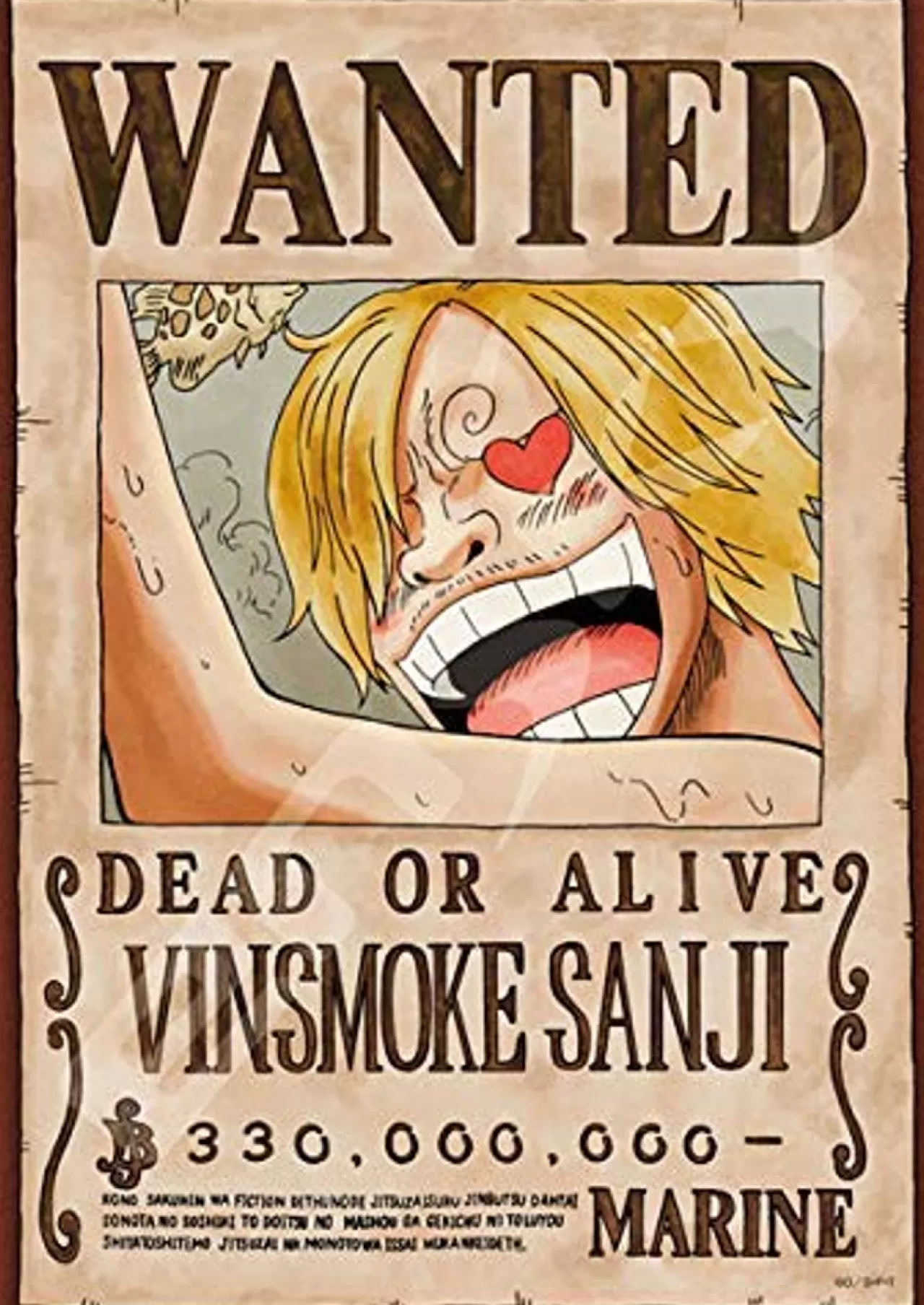 Ensky Jigsaw Puzzle 208-038 Wanted Poster One Piece Vinsmoke Sanji (208 Pieces)